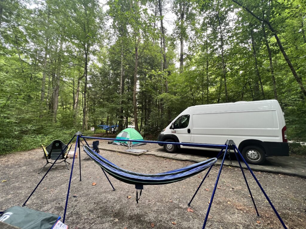 vet van life campsite